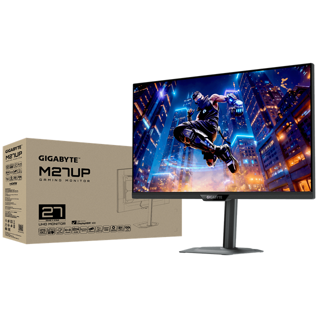 Gigabyte M27UP 27" 4K 160Hz / FHD 320Hz Dual-Mode Gaming Monitor - IPS, 1ms, HDR, FreeSync, USB-C
